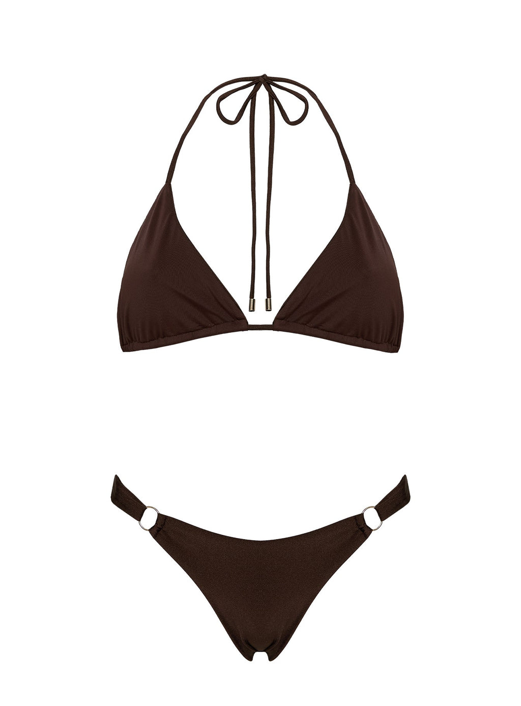 Kennedie Shine High Cut Ring Bikini Bottoms Chocolate Brown